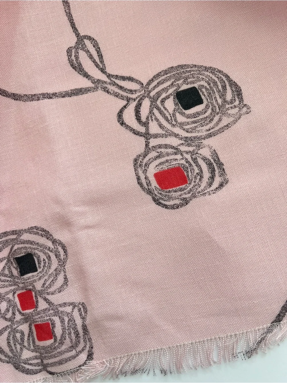 Vtg Reed Hand Crafts, Inc. Fringed Table Linen Mid CenturyAbstract Unused w/tag